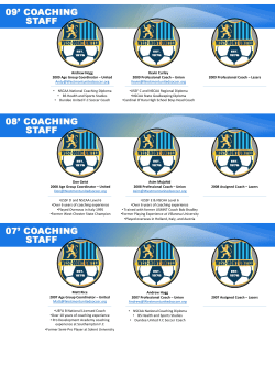 Andrew Hogg 2009 Age Group Coordinator – United Andy