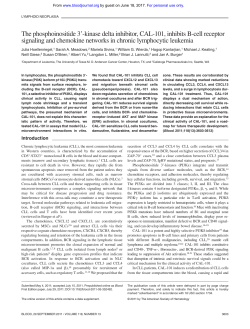 The phosphoinositide 3-kinase delta inhibitor, CAL