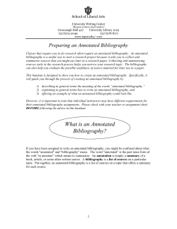 Preparing An Annotated Bibliography