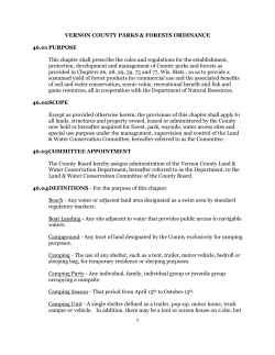 Parks and Forestry Ordinance