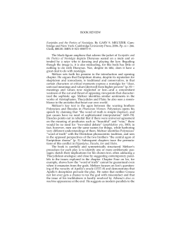 MELTZER, Euripides and the Poetics of Nostalgia