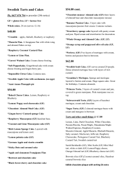 Swedish Tarts and Cakes