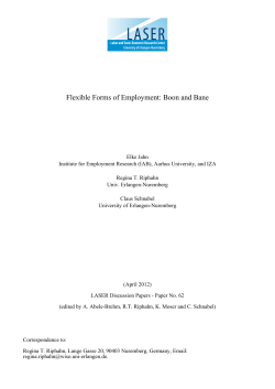 Flexible Forms of Employment: Boon and Bane