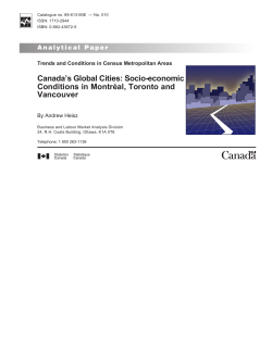Canada`s Global Cities