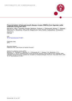 Characterization of foot-and-mouth disease viruses from Ugandan