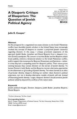 A Diasporic Critique of Diasporism: The Question of Jewish Political
