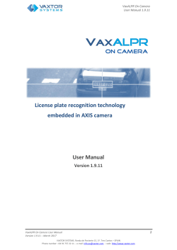 License plate recognition technology embedded in AXIS