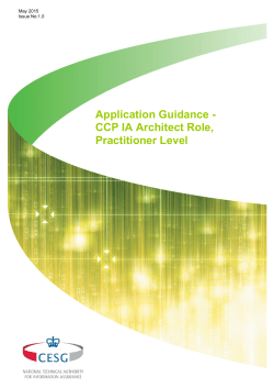 Application Guidance CCP Architect Role (Practitioner Level).