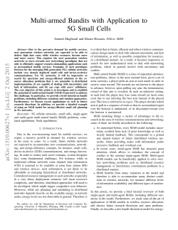 Multi-armed Bandits with Application to 5G Small Cells