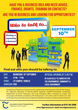 Who to talk to - Local Enterprise Office