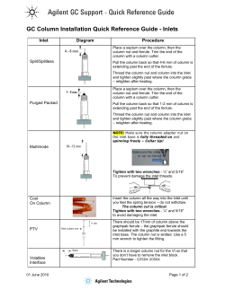 GC Column Installation Quick Reference Guide