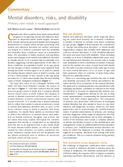 Mental disorders, risks, and disability