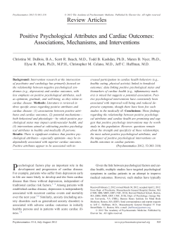 Review Articles Positive Psychological Attributes and Cardiac