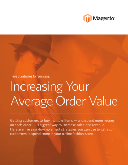 Increasing Your Average Order Value