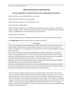 History Lab Document Log Answer Key
