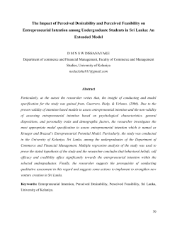 The Impact of Perceived Desirability and Perceived Feasibility on