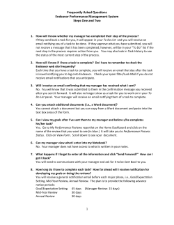 Frequently Asked Questions Endeavor Performance Management