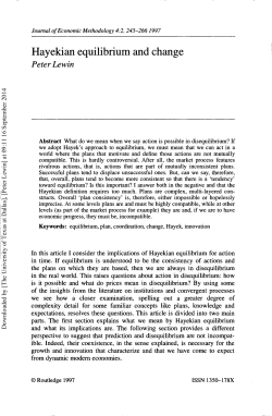 Hayekian equilibrium and change - The University of Texas at Dallas