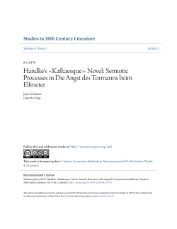 Novel: Semiotic Processes in Die Angst des