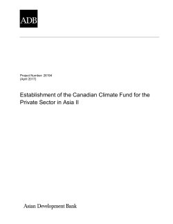 Establishment of the Canadian Climate Fund for the Private Sector