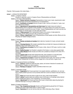 OUTLINE: Constitution of the United States Preamble: &ldquo;We the