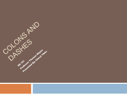 Joining Clauses with Colons and Dashes