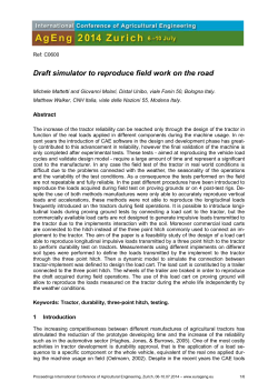 Draft simulator to reproduce field work on the road