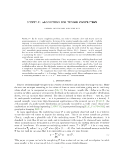 SPECTRAL ALGORITHMS FOR TENSOR COMPLETION 1