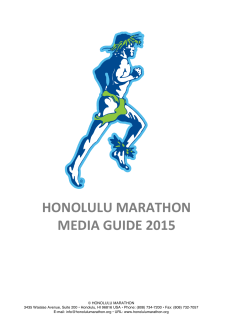 HONOLULU MARATHON MEDIA GUIDE 2015
