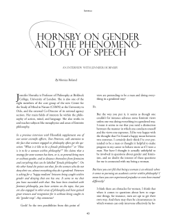 HoRNSby oN geNdeR ANd tHe PHeNomeNo