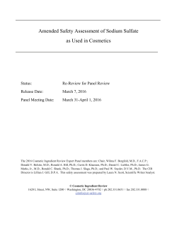 Amended Safety Assessment of Sodium Sulfate as Used