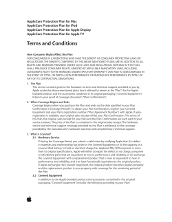 AppleCare Protection Plan Terms and Conditions