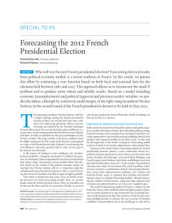 Forecasting the 2012 French Presidential Election