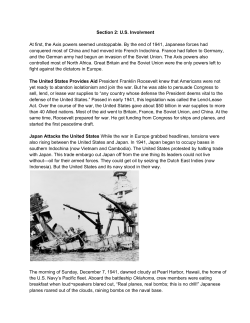 Section 2: U.S. Involvment At first, the Axis powers seemed