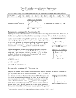 Three Ways to Re-express Quadratic Data
