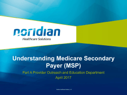 Understanding Medicare Secondary Payer (MSP) Presentation
