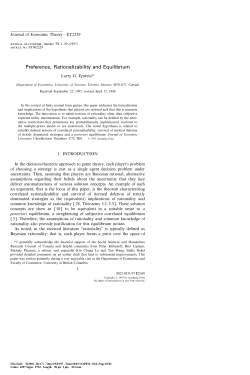 Preference, Rationalizability and Equilibrium