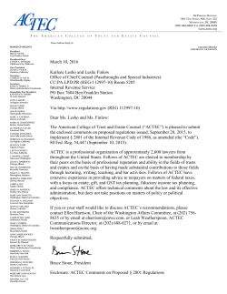 ACTEC Comment on Proposed Section 2801 Regulations