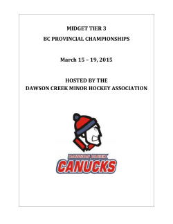 MIDGET TIER 3 BC PROVINCIAL CHAMPIONSHIPS