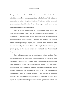 Power and Conflict - The University of Manchester