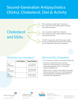 Second-Generation Antipsychotics (SGAs), Cholesterol, Diet