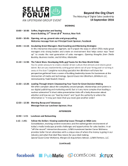 September 2016 Agenda