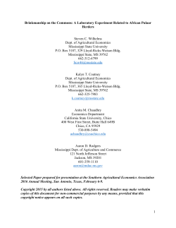 1 Brinkmanship on the Commons: A Laboratory