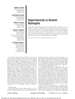 Superlubricity in Gemini Hydrogels - UF MAE