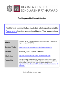 The Dispensable Lives of Soldiers The Harvard community has