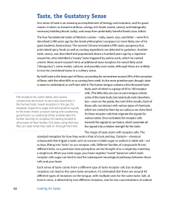 Taste, the Gustatory Sense