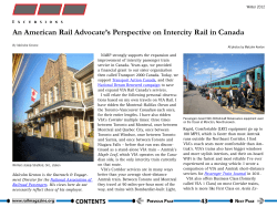 Excursions: An American Rail Advocate`s Perspective on Intercity