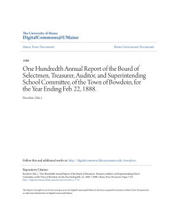 One Hundredth Annual Report of the Board of Selectmen, Treasurer