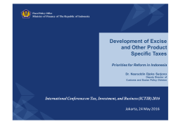 Development of Excise and Other Product Specific Taxes