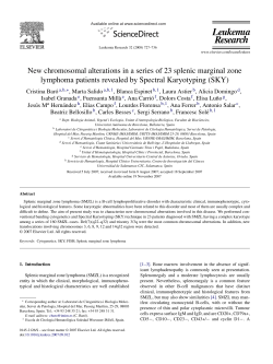 New chromosomal alterations in a series of 23 splenic marginal